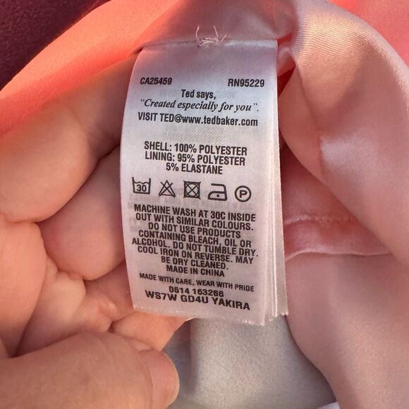 Ted Baker Yakira Striped Shift Dress – Sz S Mod Colorblock 3/4 Sleeve Mini Dress - Picture 9 of 12